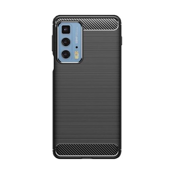 Husa Carbon compatibila cu Motorola Moto Edge 20 Pro, Flexibila HTP , Black Husa Carbon compatibila cu Motorola Moto Edge 20 Pro, Flexibila HTP , Black