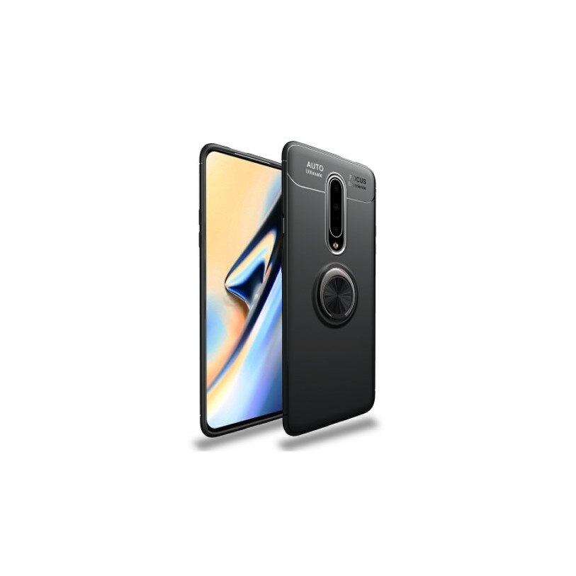 Husa cu inel magnetic pentru OnePlus 7 Pro, bumper, Negru