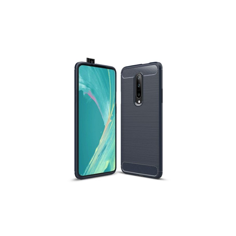 Husa cu insertii carbon, pentru OnePlus 7 Pro, Bleumarin