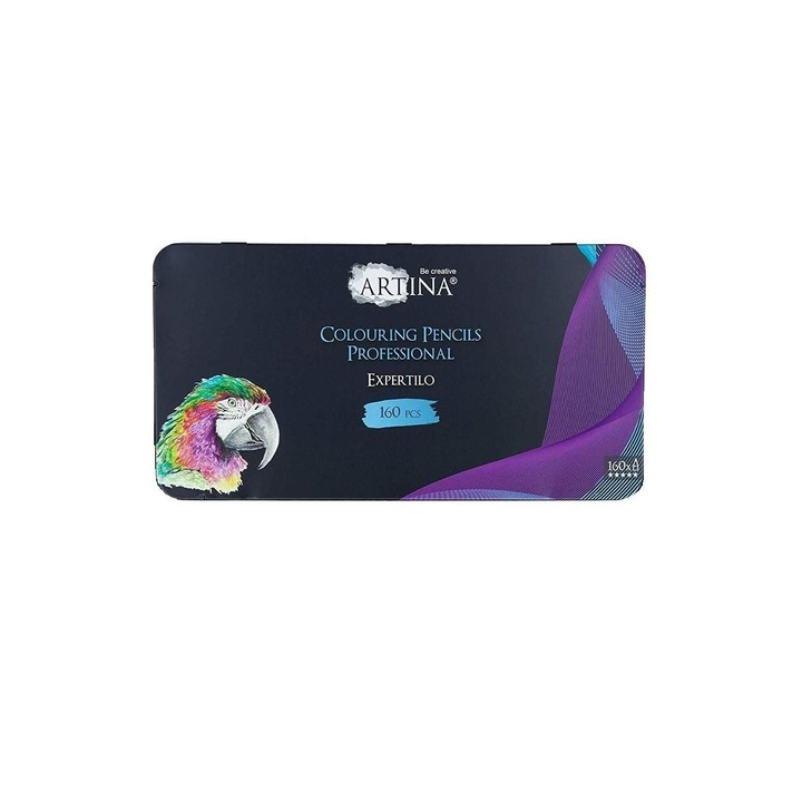 Set creioane profesionale Artina Expertilo, Cutie din metal, 160buc, Multicolor