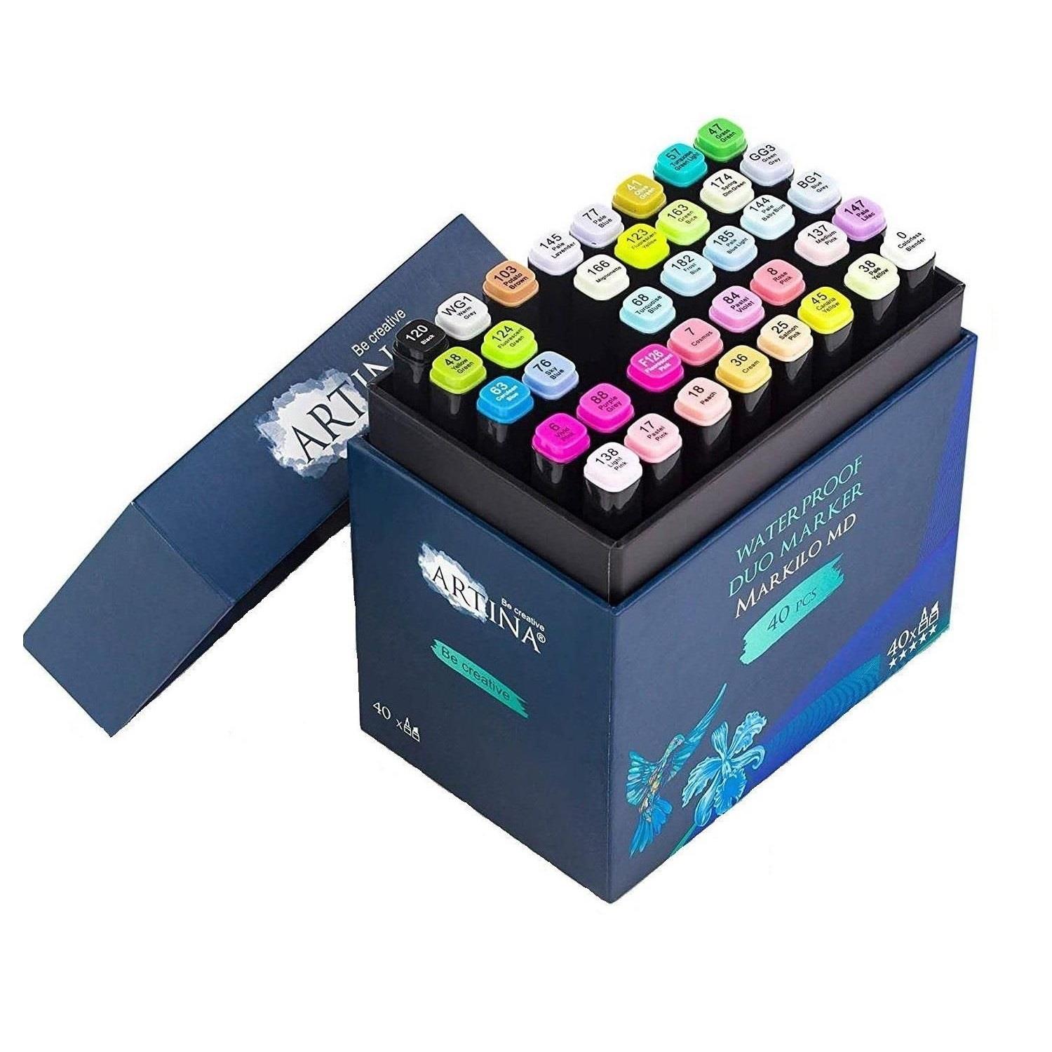 Set markere duble Artina Markilo Md, 40 buc, Multicolor