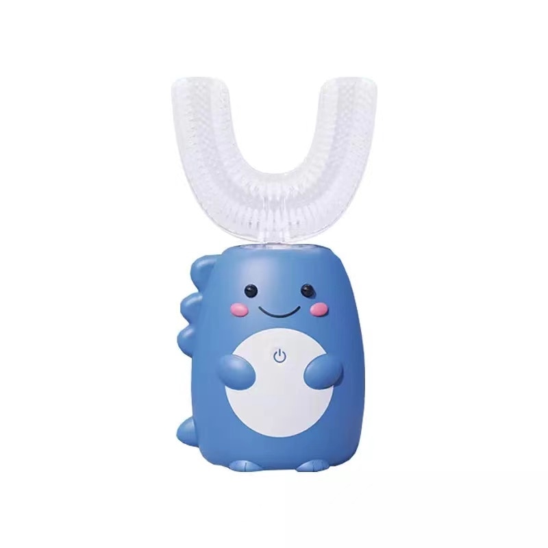 Periuta de dinti electrica pentru copii OEM, 360 grade, Forma dinozaur, Albastru