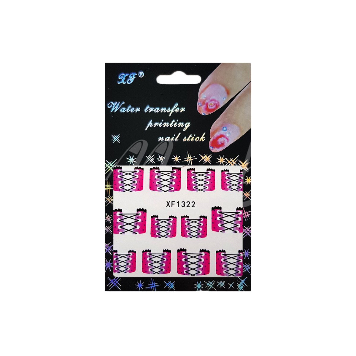Tatuaj sticker cu efect acrilic, MoonbasaNails, XF1322, Multicolor
