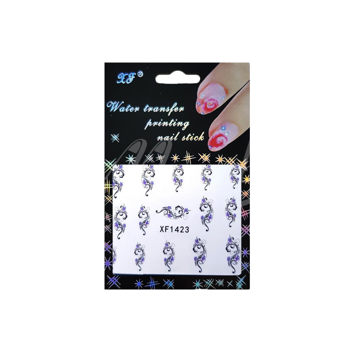 Tatuaj sticker cu efect acrilic, MoonbasaNails, XF1423, Multicolor