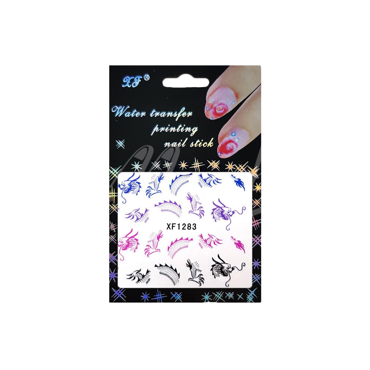 Tatuaj sticker cu efect acrilic, MoonbasaNails, XF1283, Multicolor