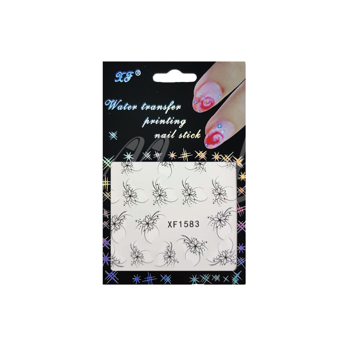 Tatuaj sticker cu efect acrilic, MoonbasaNails, XF1583, Multicolor