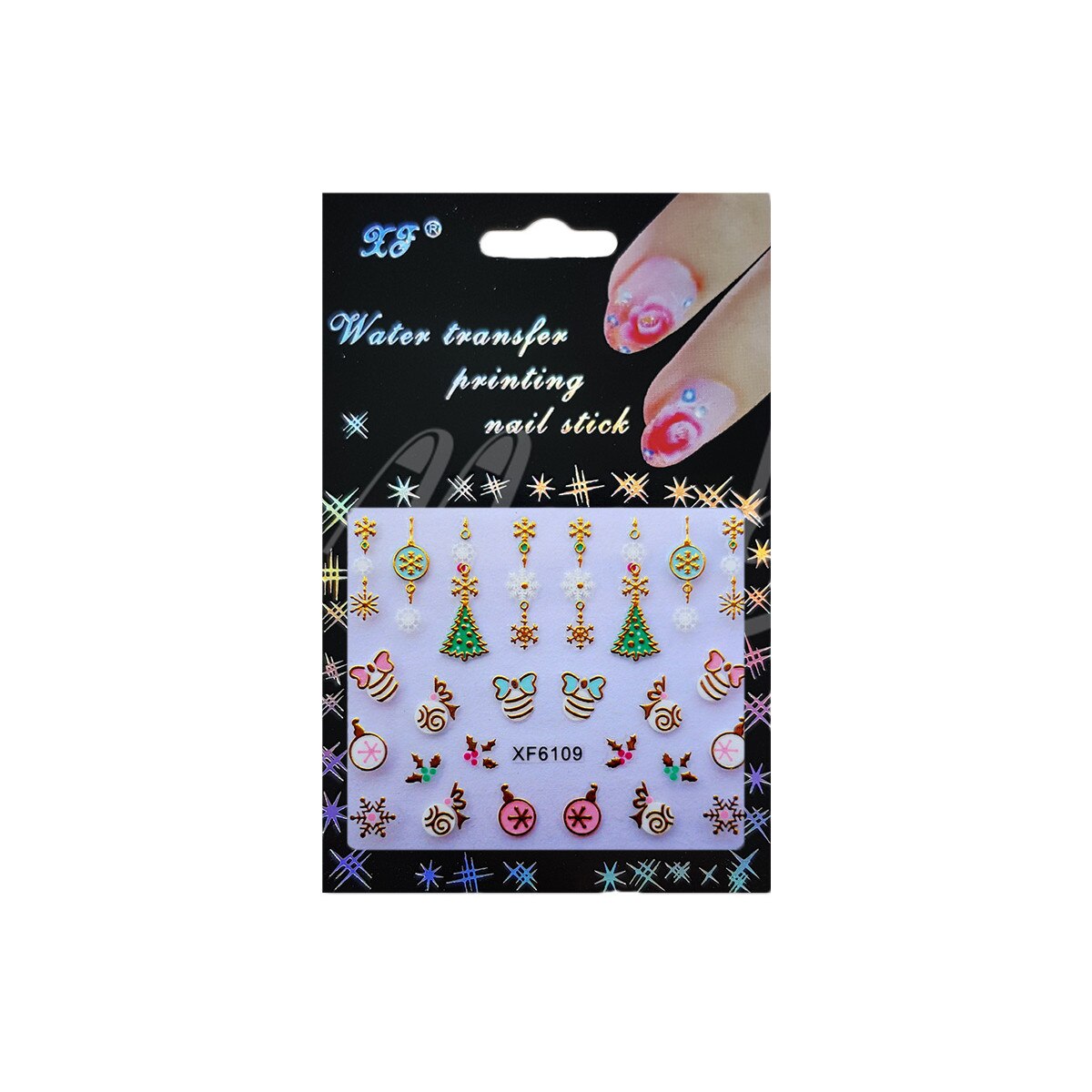 Tatuaj sticker cu efect acrilic, MoonbasaNails, XF6109, Multicolor