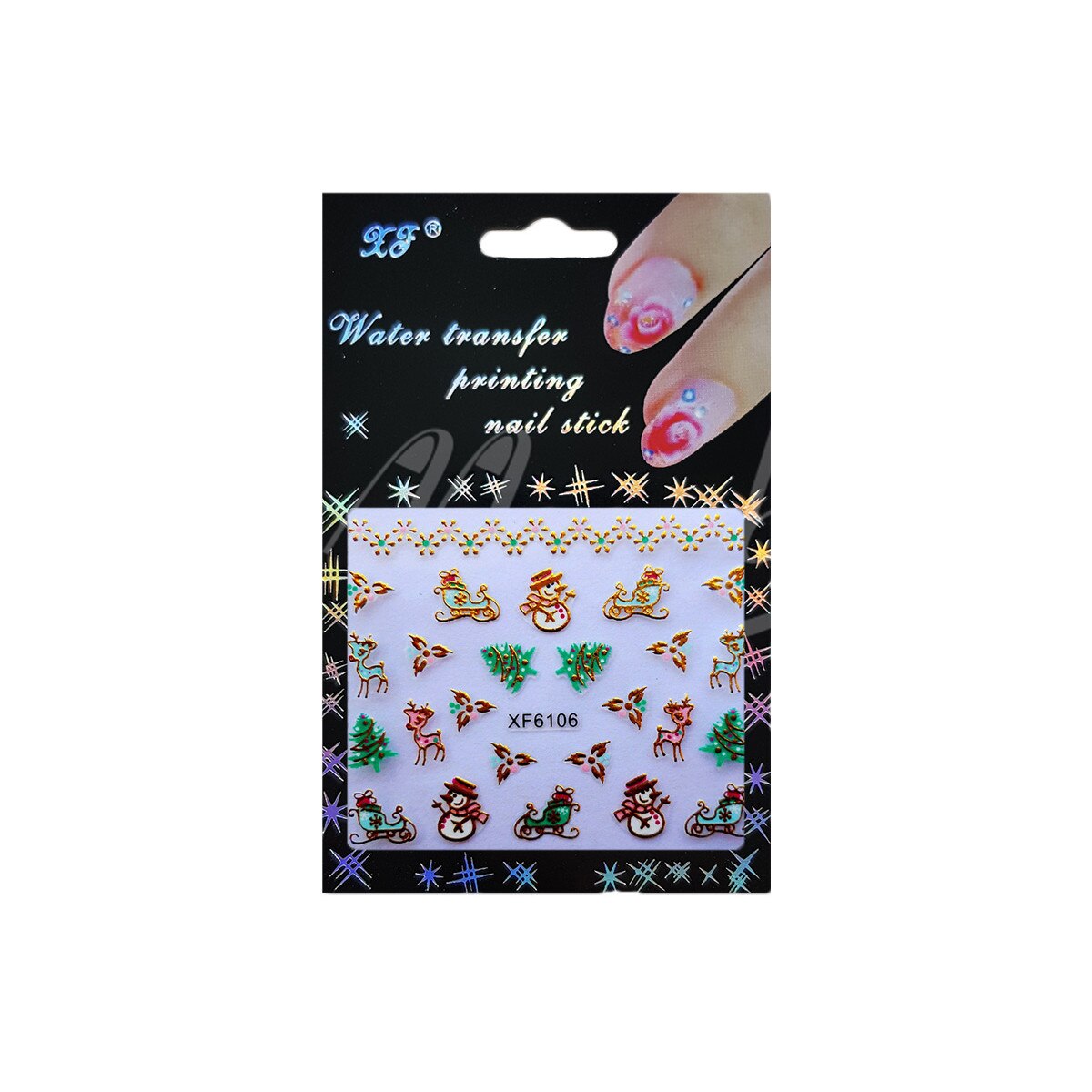 Tatuaj sticker cu efect acrilic, MoonbasaNails, XF6106, Multicolor