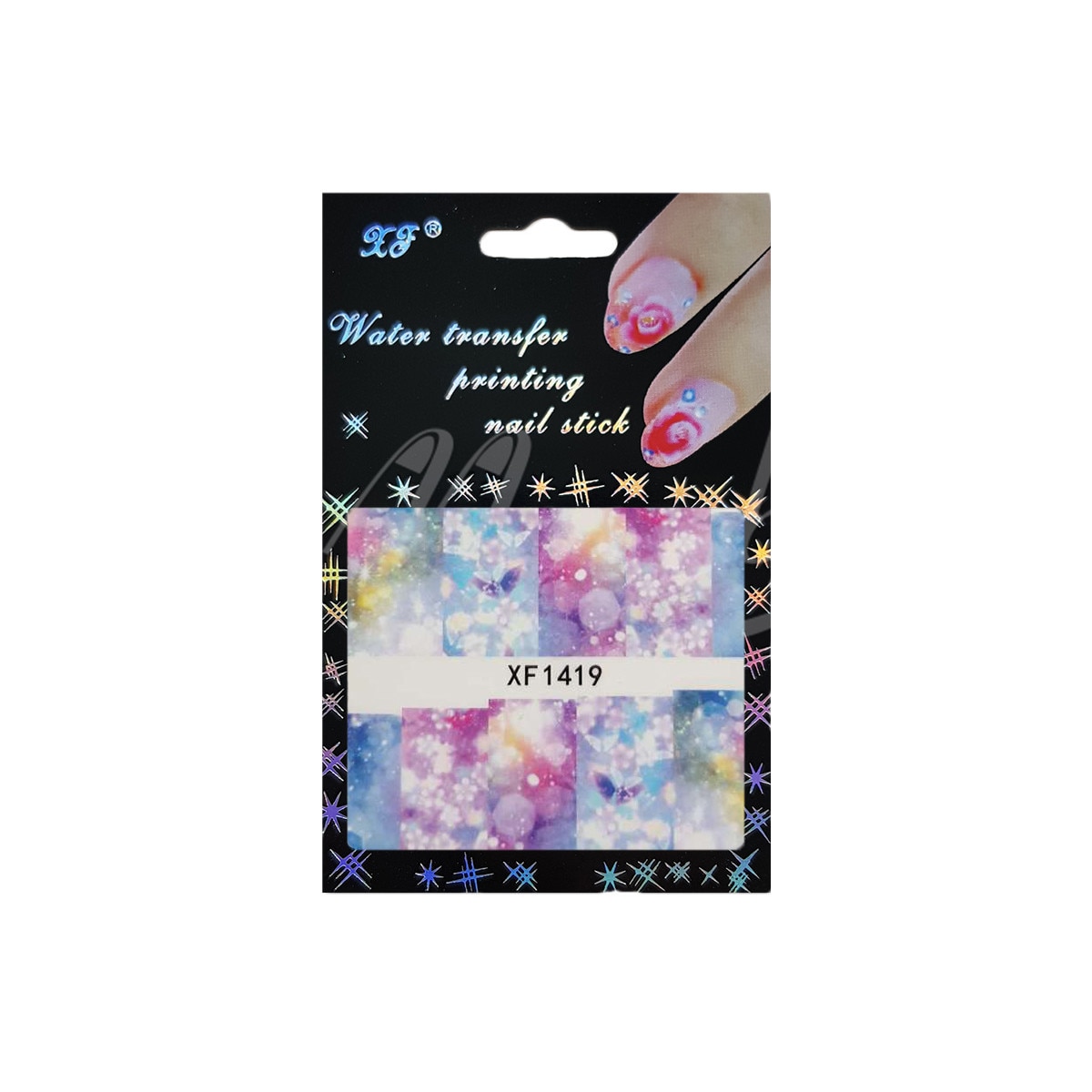 Tatuaj sticker cu efect acrilic, MoonbasaNails, XF1419, Multicolor