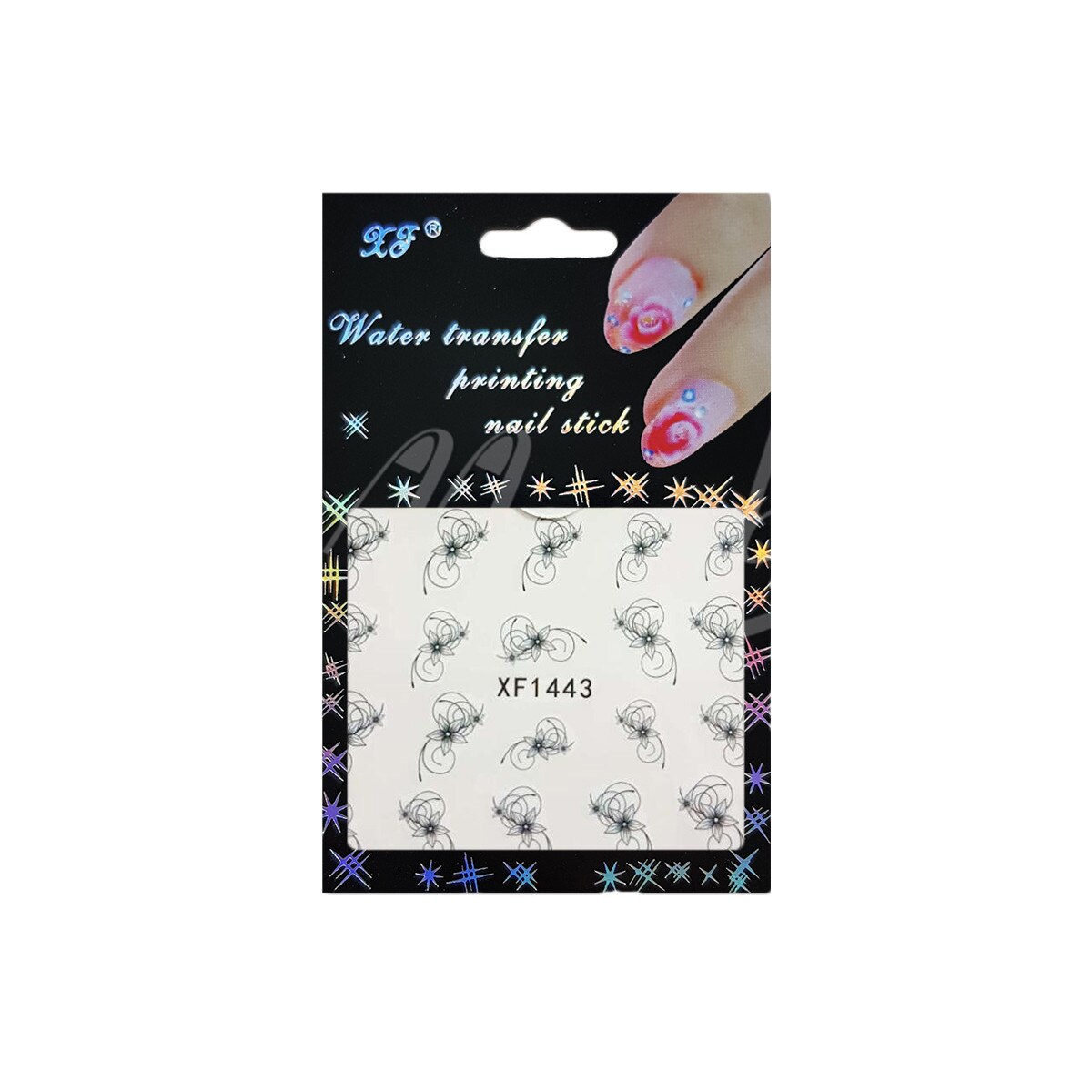 Tatuaj sticker cu efect acrilic, MoonbasaNails, XF1443, Multicolor