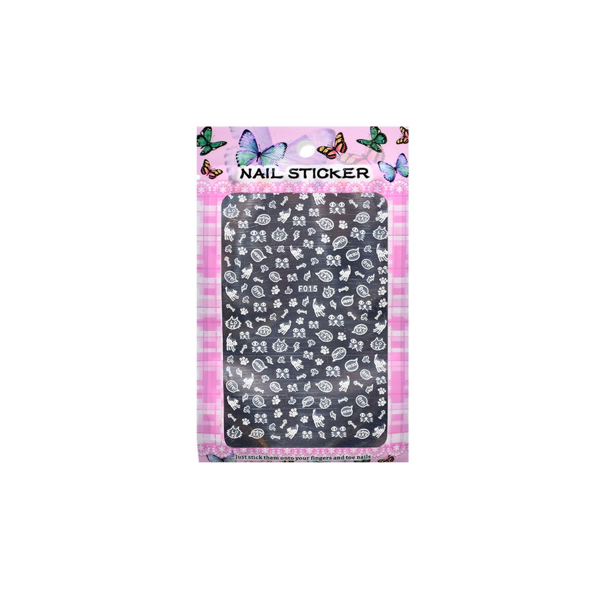 Matrita autoadezive pentru unghii, MoonbasaNails, F015-W, Multicolor