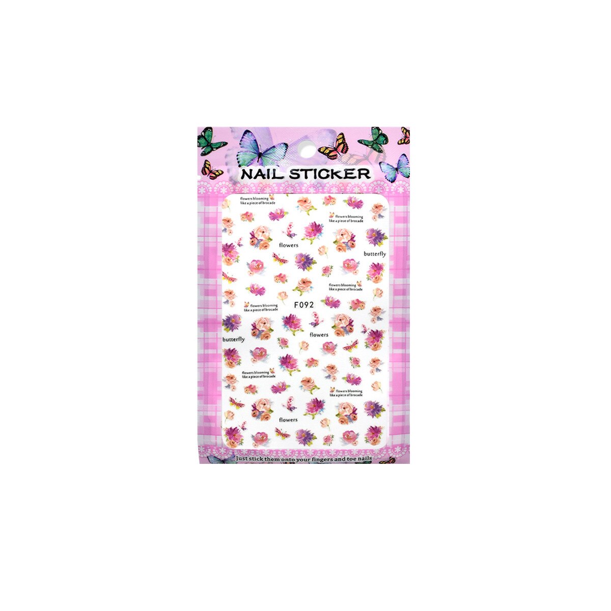 Matrita autoadezive pentru unghii, MoonbasaNails, F092, Multicolor