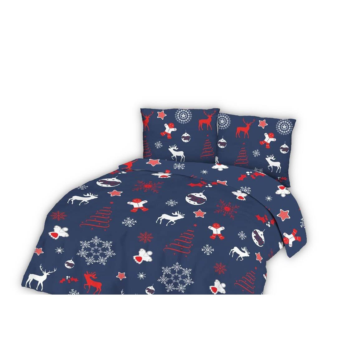 Set Lenjerie de pat Flanel, Darymex, 160x200, 100% Bumbac, Marina