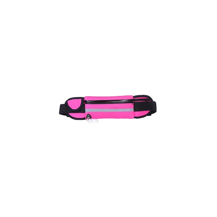 Сак за бягане, еластичен и регулируем колан, джоб за телефон, водоустойчива материя, розово