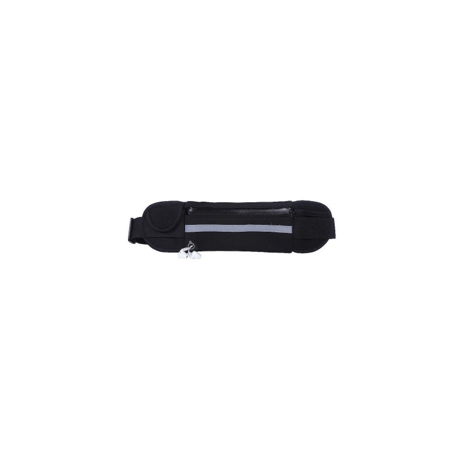 Borseta pentru alergat, centura elastica si reglabila, buzunar telefon, material impermeabil, Negru