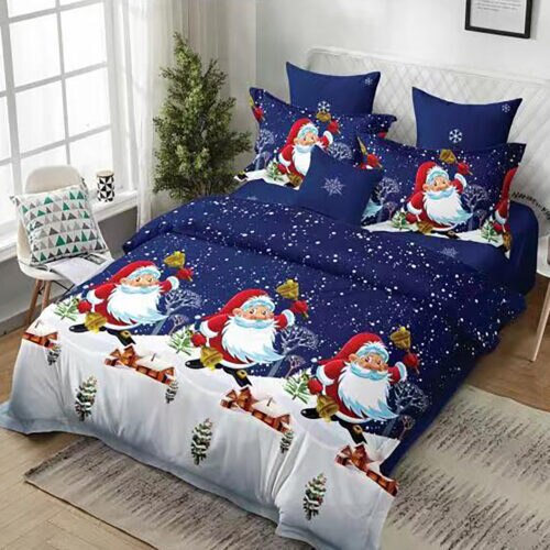 Set Lenjerie de pat,2 persoane,4 piese,Mos Craciun