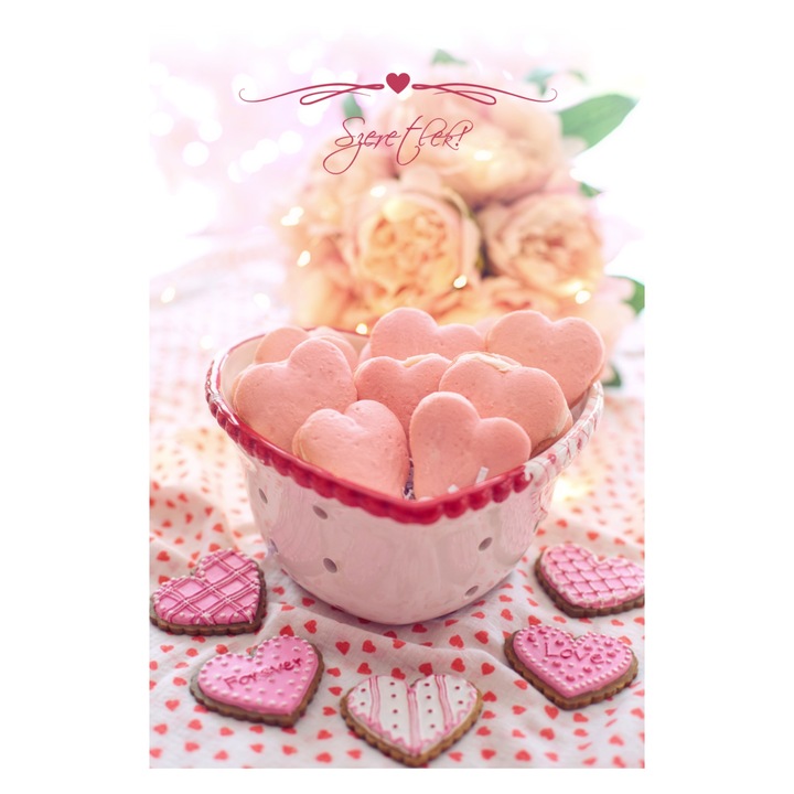 Felicitare cu plic, "Szeretlek", limba maghiara, 120x180mm, carton 300 g