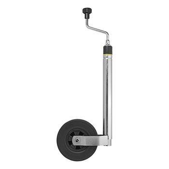 Roata de sprijin / manevra cu cantar, teava 48 mm, roata cauciuc plin 220 x 65 mm Roata de sprijin / manevra cu cantar, teava 48 mm, roata cauciuc plin 220 x 65 mm