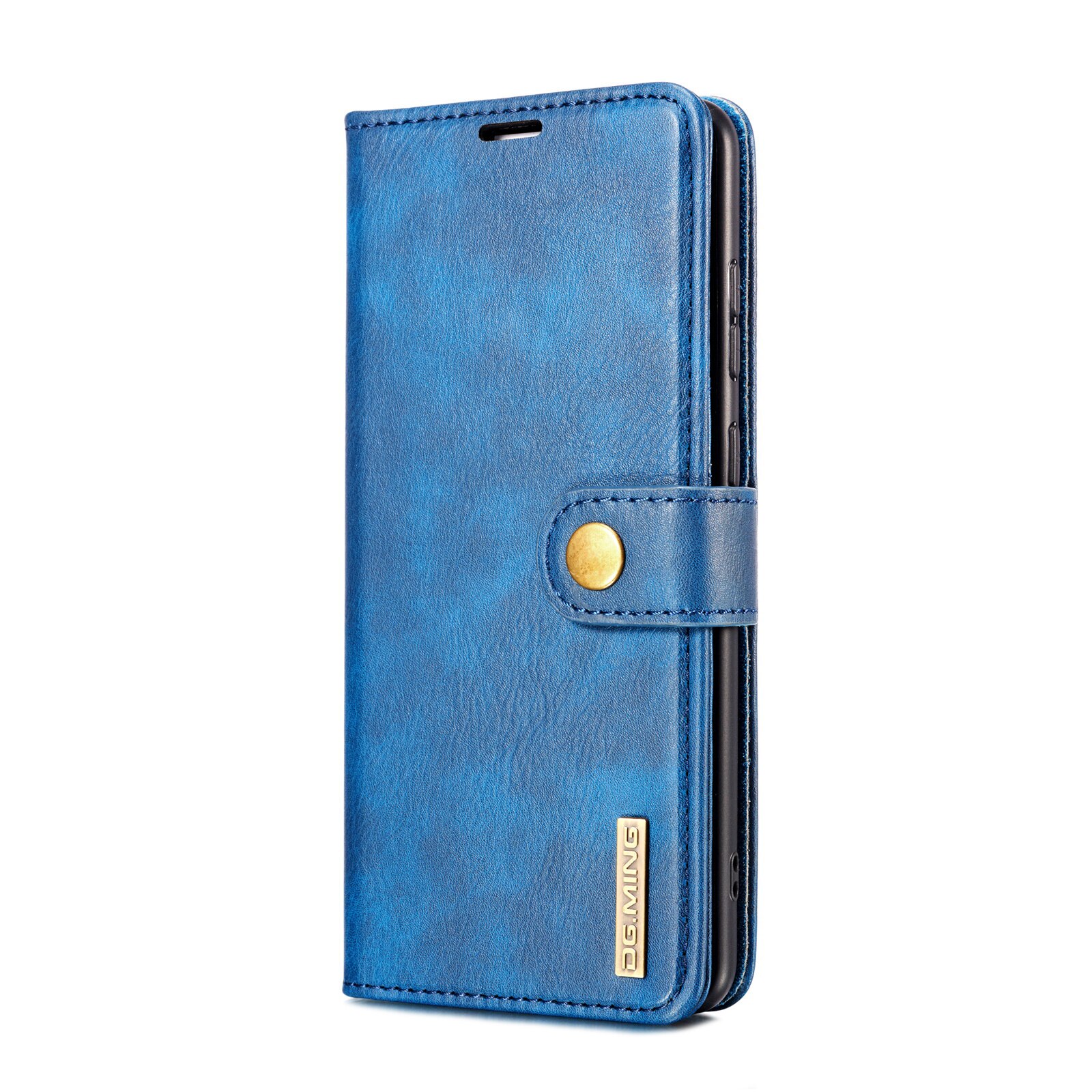 Husa pentru Samsung Galaxy A72, CaseMe, piele, 2 in 1, protectie superioara, inchidere cu capsa magnetica, tip portofel, back cover, stand, Albastru