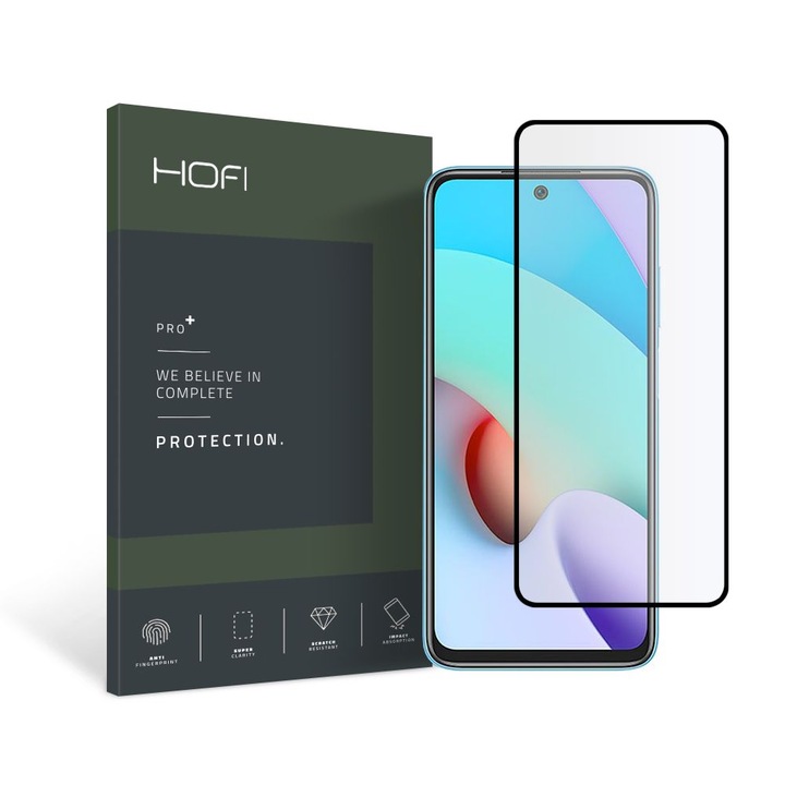 Стъклен протектор HOFI Glass Pro+ за Xiaomi Redmi Note 10/10s, Черен