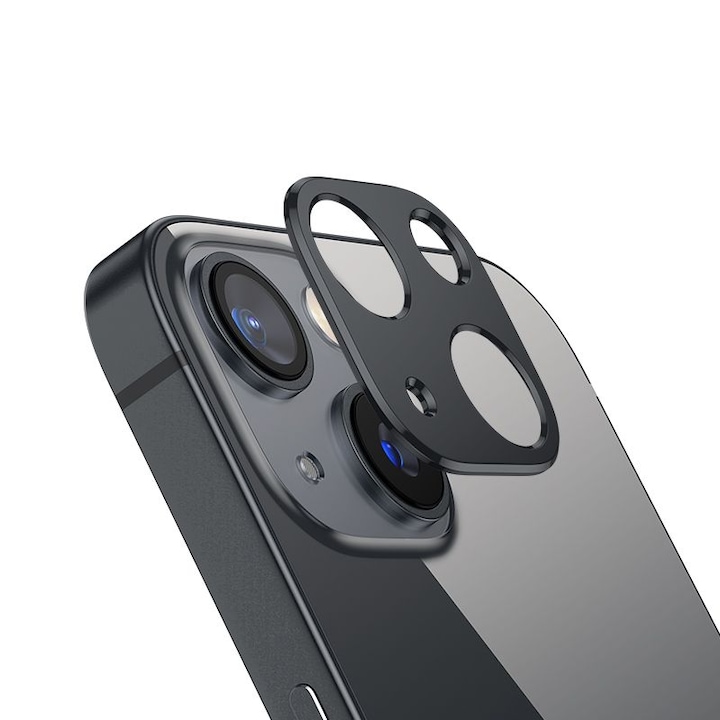 Стъклен протектор за камера HOFI Alucam Pro+ за iPhone 13 / 13 mini, Black
