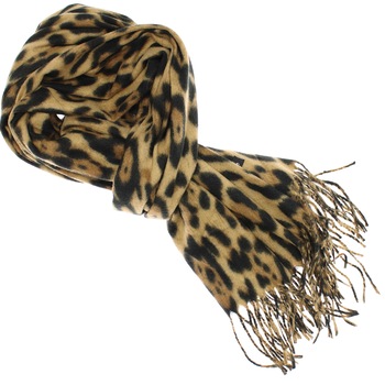Esarfa de dama, 100% casmir, Maro, cu animal print, 190 x 70 cm - ES782 Esarfa de dama, 100% casmir, Maro, cu animal print, 190 x 70 cm - ES782