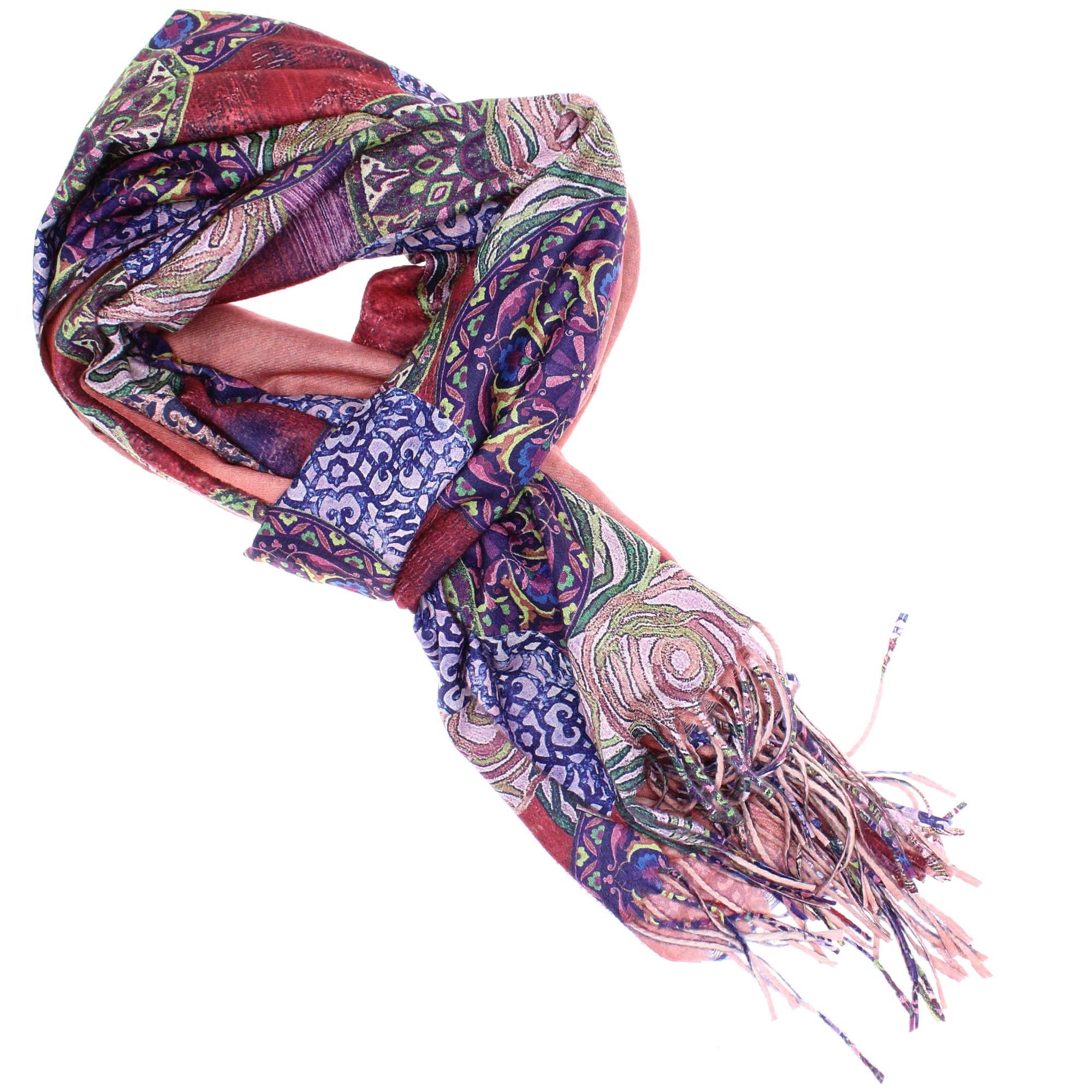 Esarfa de dama, 100% casmir, Mov, cu doua fete, 190 x 70 cm - ES760