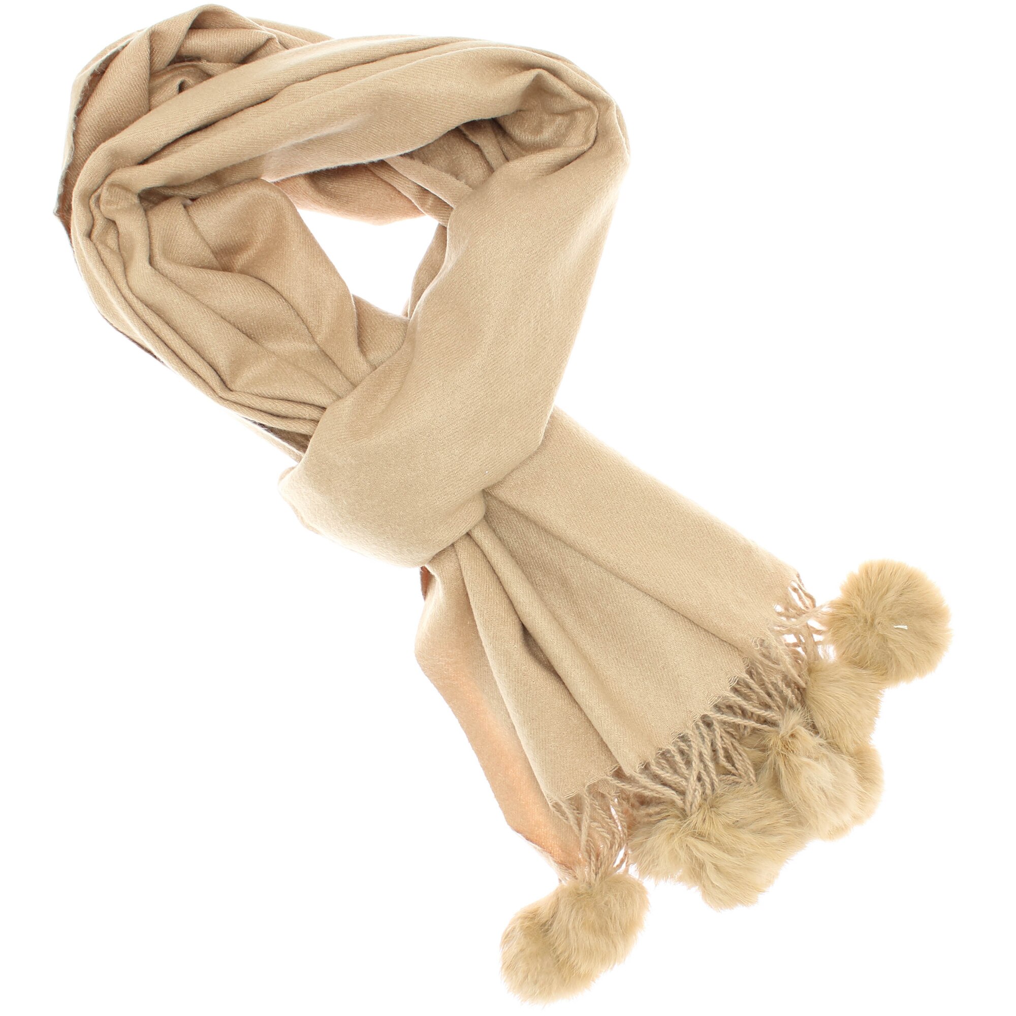 Esarfa de dama, 100% casmir, Maro cu ciucuri, 190 x 70 cm - ES771