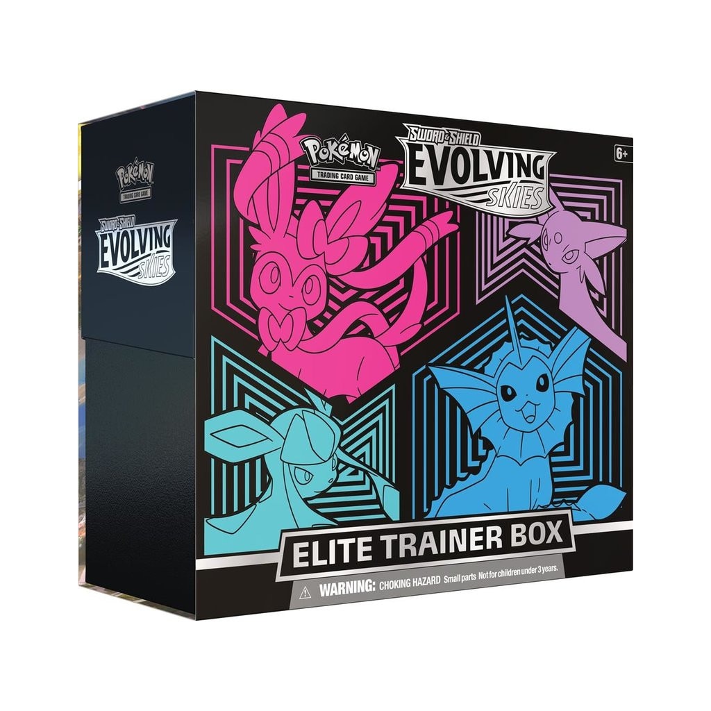 Joc de carti Pokemon Evolving Skies Elite Trainer Box Leafeon, limba engleza, extensie