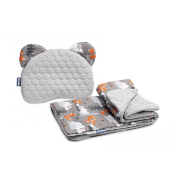 Set perna si pilota pentru landou 2 fete Sensillo Velvet Munti gri Set perna si pilota pentru landou 2 fete Sensillo Velvet Munti gri