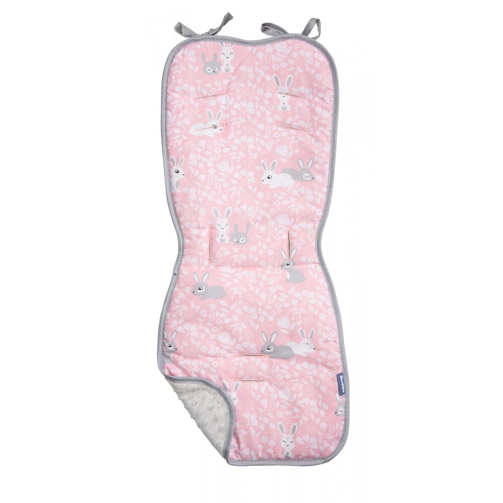 Saltea suplimentara pentru carucior 100% bumbac Sensillo Minky Iepurasi roz