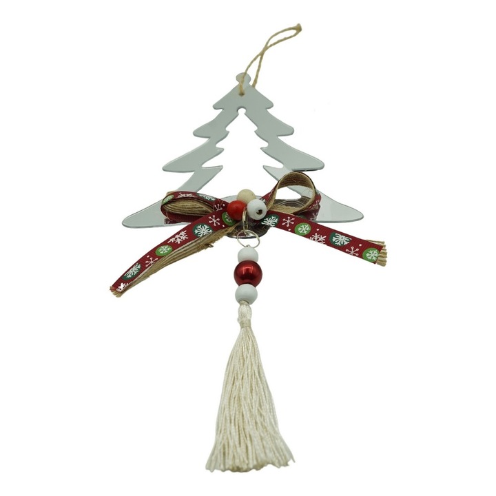 Играчка за елха Flippy дръвче, сребрист, лъскав, 14 х 26 см, акрил, интериор/екстериор