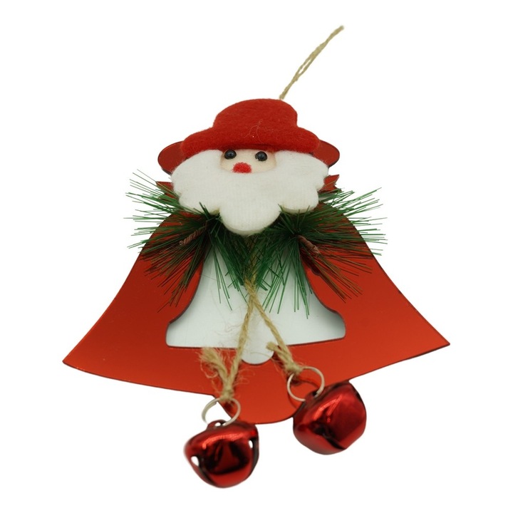 Играчка за елха Flippy звънче, червен, лъскав, 15 х 20 см, акрил, интериор/екстериор