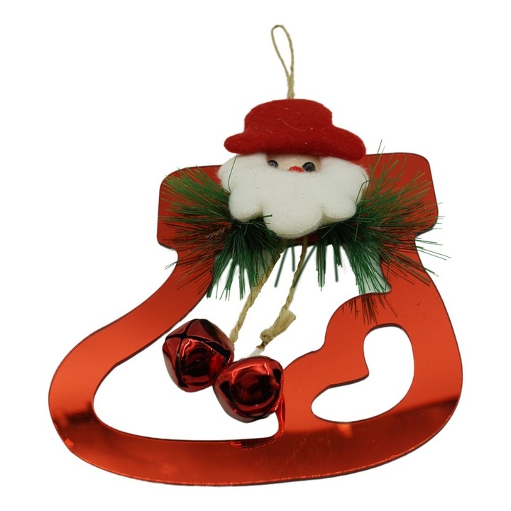 Играчка за елха Flippy лед, със звънче, червен, лъскав, 15 х 20 см, акрил, интериор/екстериор