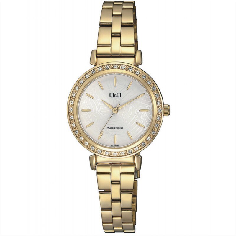 Ceas Q&Q QZ89J001Y, dama, auriu, carcasa 30mm, bratara otel