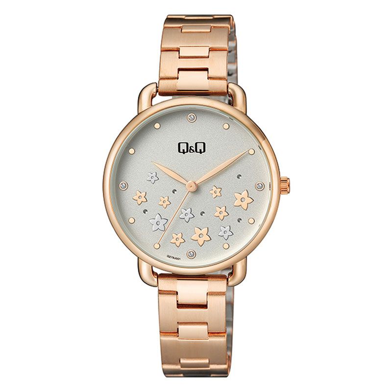 Ceas Q&Q QZ79J001Y, Rose Gold, carcasa 35mm, bratara otel