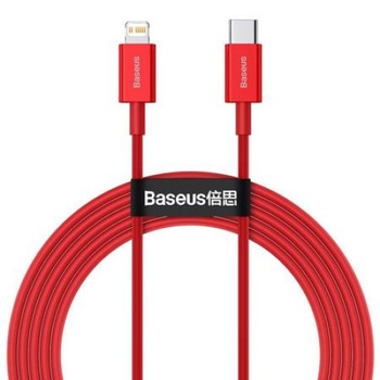 Cablu de date, Baseus Superior Series, CATLYS-C09, USB-C la Lightning, Quick Charge, PD, 20W, Lungime 2 m, 480 Mb/s, Rosu, TPE Cablu de date, Baseus Superior Series, CATLYS-C09, USB-C la Lightning, Quick Charge, PD, 20W, Lungime 2 m, 480 Mb/s, Rosu, TPE