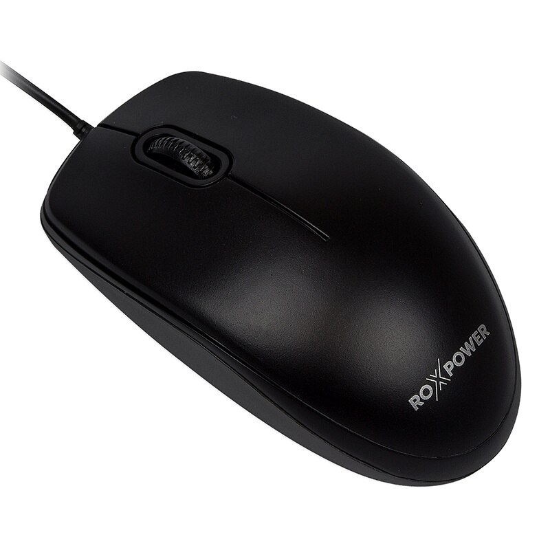 Mouse Optic cu Fir RoxOffice M156, 100dpi, USB, Negru