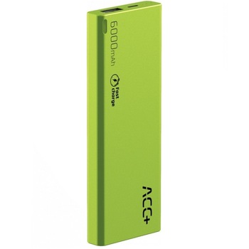 Power Bank ACC+ Thin - 6000 MAH cu incarcare rapida, Verde Power Bank ACC+ Thin - 6000 MAH cu incarcare rapida, Verde