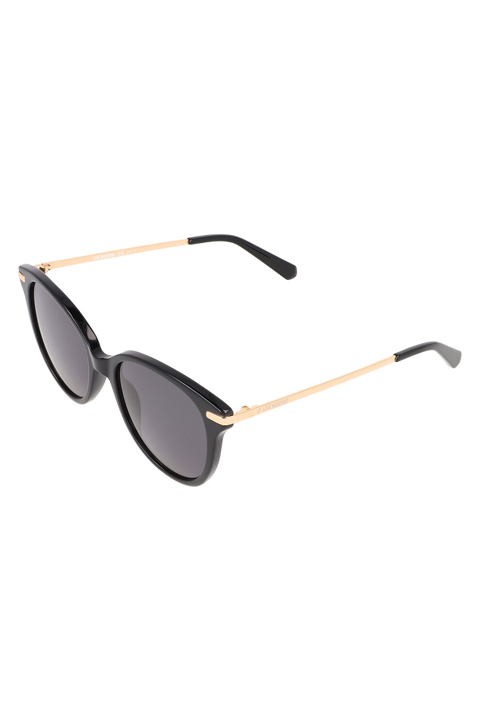 Love Moschino, Ochelari de soare cu detaliu logo, Auriu/Negru, 51-18-140 Standard