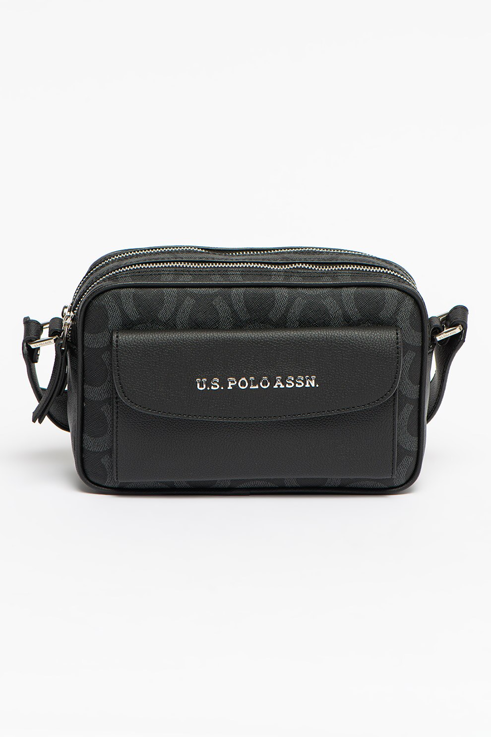 U.S. Polo Assn., Geanta crossbody cu bareta ajustabila, Negru