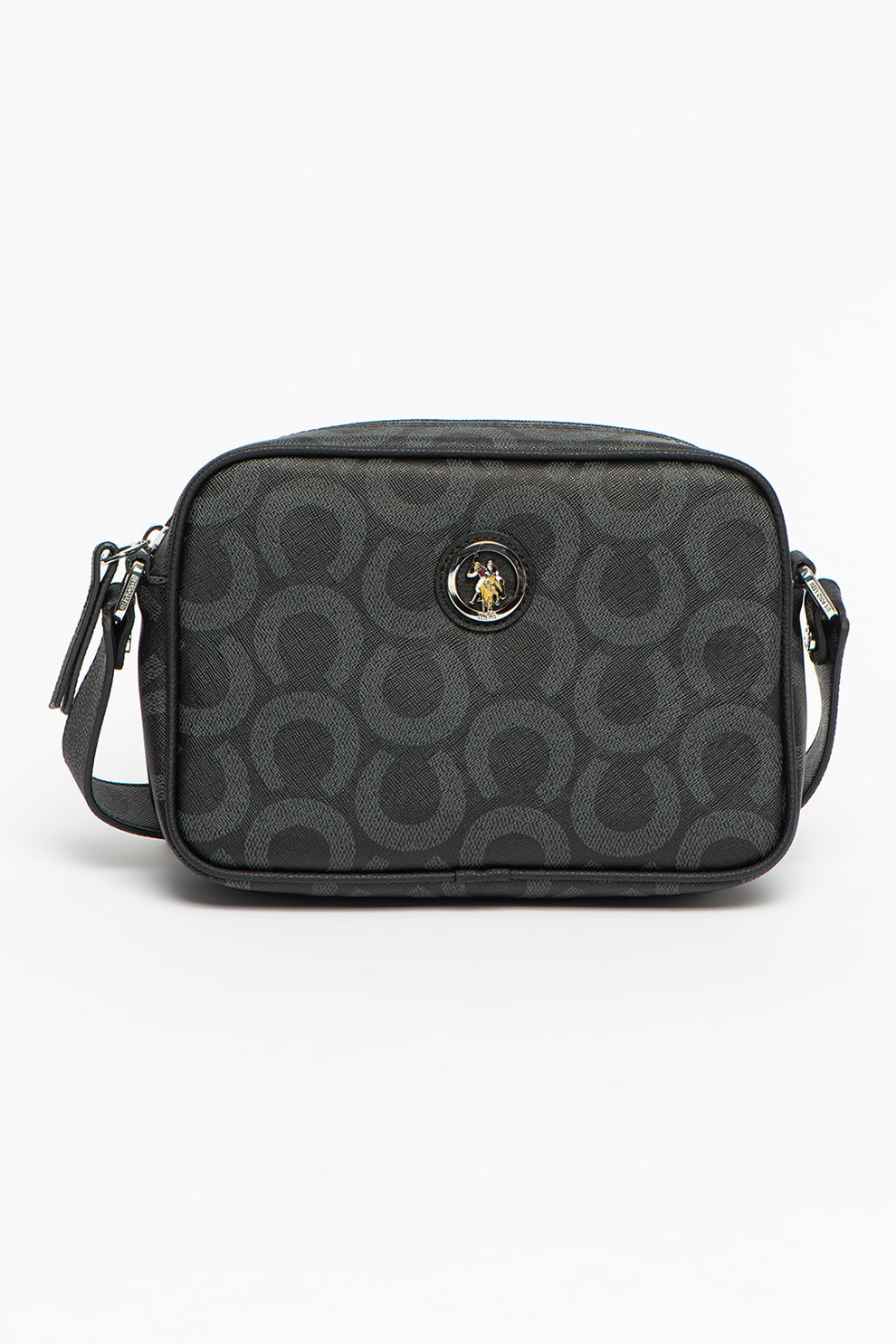 U.S. Polo Assn., Geanta crossbody cu bareta ajustabila, Negru