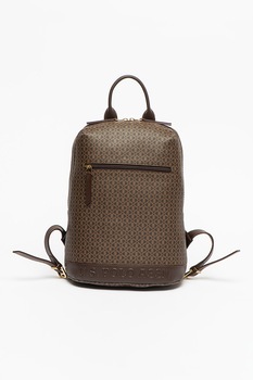 U.S. Polo Assn., Rucsac cu model si buzunare exterioare, Maro inchis U.S. Polo Assn., Rucsac cu model si buzunare exterioare, Maro inchis