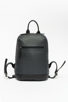 U.S. Polo Assn., Rucsac cu model si buzunare exterioare, Negru U.S. Polo Assn., Rucsac cu model si buzunare exterioare, Negru