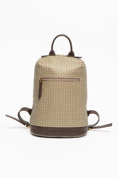 U.S. Polo Assn., Rucsac cu model si buzunare exterioare, Maro taupe/Maro inchis U.S. Polo Assn., Rucsac cu model si buzunare exterioare, Maro taupe/Maro inchis