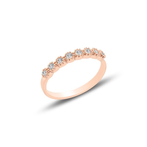 Inel argint Etermity cu zirconii albe, placat cu aur roz 15828