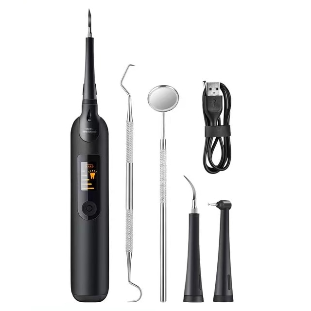 Dispozitiv electric pentru indepartarea tartrului dentar OEM, IPX6, Negru