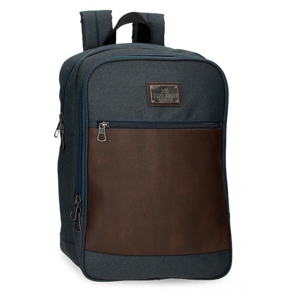 Rucsac casual, compartiment laptop/tableta, Pepe Jeans Scratch, albastru, 28x40x14 cm