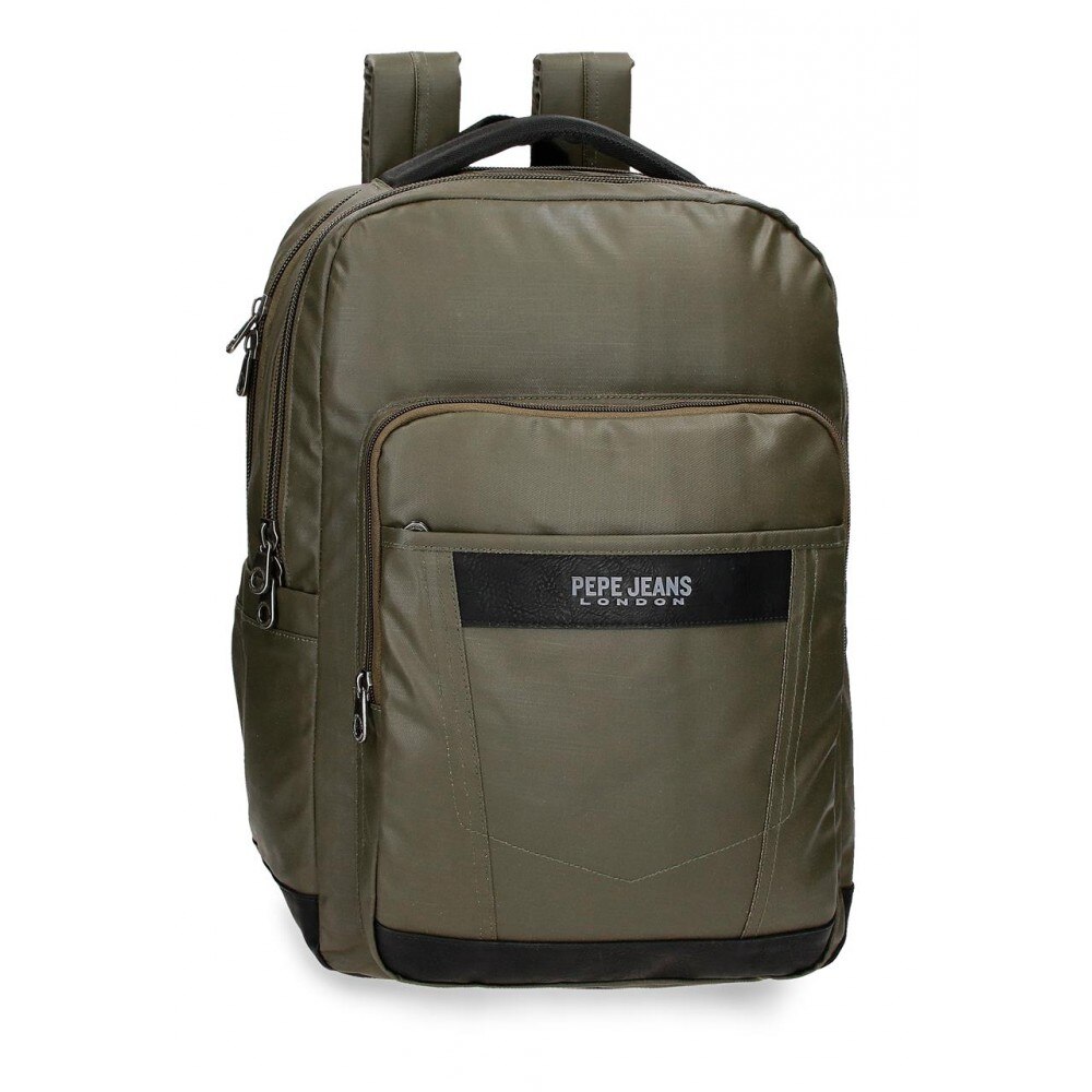 Rucsac casual 2 compartimente, compartiment laptop/tableta, Pepe Jeans Paxton, kaki, 31x44x15 cm