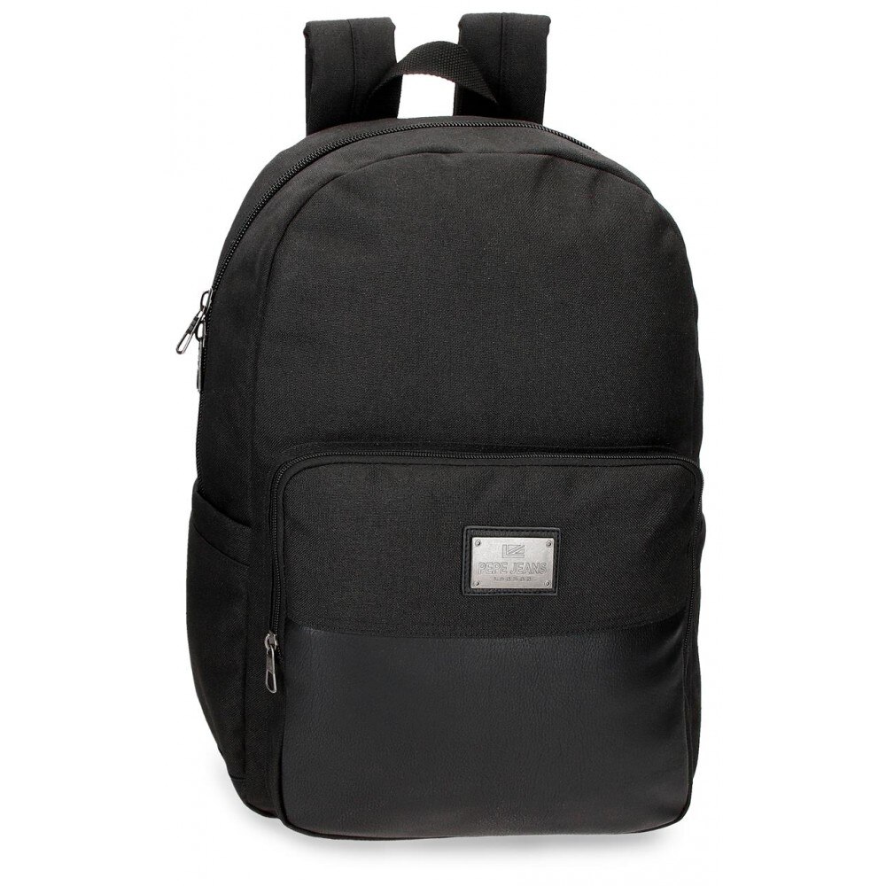 Rucsac casual, compartiment laptop/tableta, Pepe Jeans Scratch, negru, 32x44x15 cm